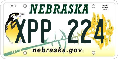 NE license plate XPP224