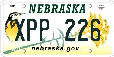 NE license plate XPP226