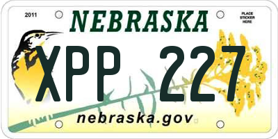 NE license plate XPP227