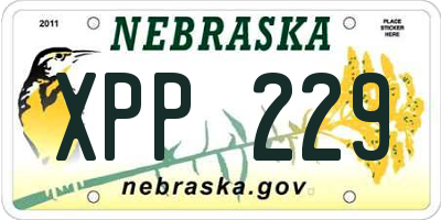 NE license plate XPP229