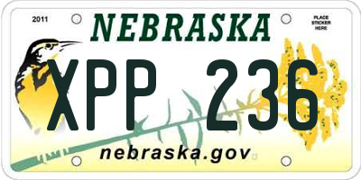 NE license plate XPP236
