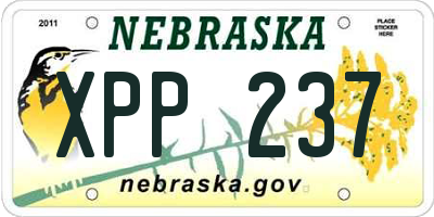 NE license plate XPP237