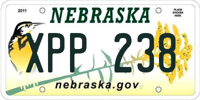 NE license plate XPP238