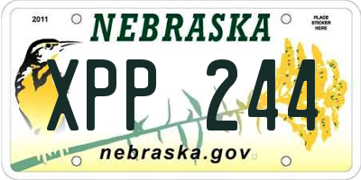 NE license plate XPP244