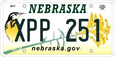 NE license plate XPP251
