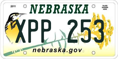 NE license plate XPP253