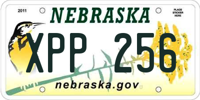 NE license plate XPP256