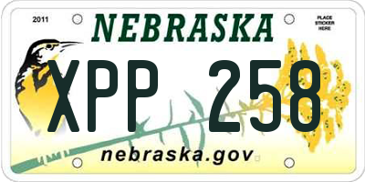 NE license plate XPP258