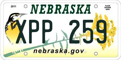 NE license plate XPP259
