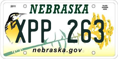 NE license plate XPP263
