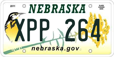 NE license plate XPP264