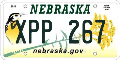 NE license plate XPP267