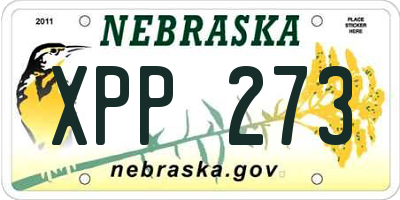 NE license plate XPP273