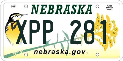NE license plate XPP281