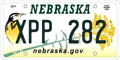 NE license plate XPP282