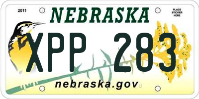NE license plate XPP283