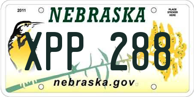 NE license plate XPP288