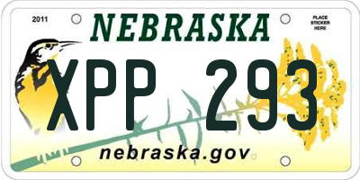 NE license plate XPP293