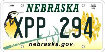 NE license plate XPP294