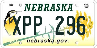 NE license plate XPP296