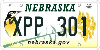 NE license plate XPP301