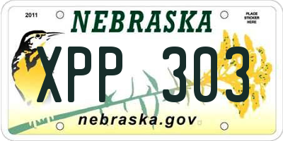 NE license plate XPP303