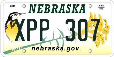 NE license plate XPP307