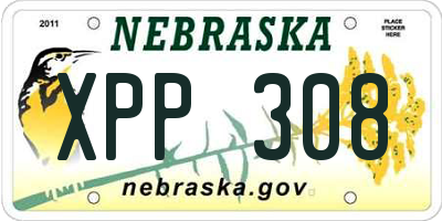 NE license plate XPP308