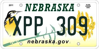 NE license plate XPP309
