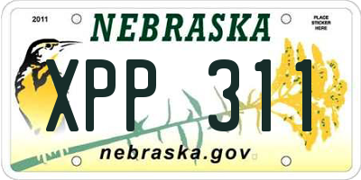 NE license plate XPP311