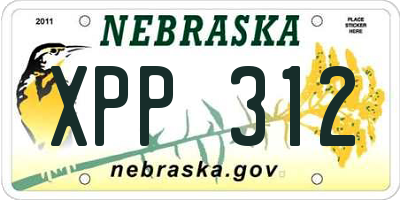 NE license plate XPP312