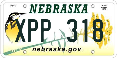 NE license plate XPP318