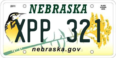 NE license plate XPP321