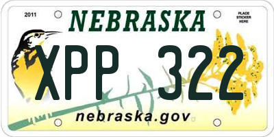 NE license plate XPP322