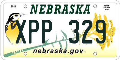 NE license plate XPP329