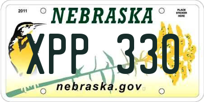 NE license plate XPP330