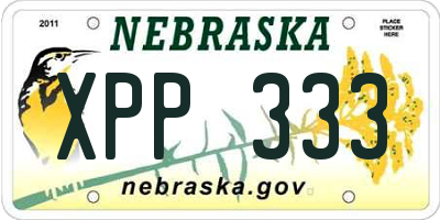 NE license plate XPP333
