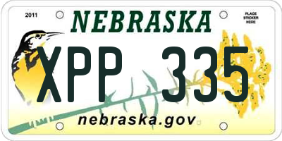 NE license plate XPP335