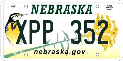 NE license plate XPP352
