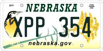 NE license plate XPP354