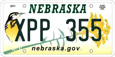 NE license plate XPP355