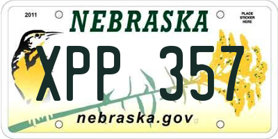 NE license plate XPP357