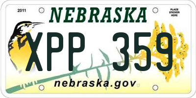 NE license plate XPP359