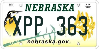 NE license plate XPP363