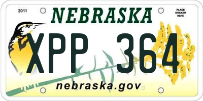 NE license plate XPP364