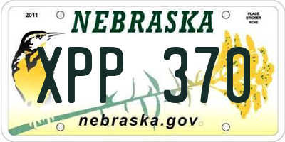 NE license plate XPP370