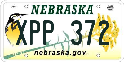 NE license plate XPP372