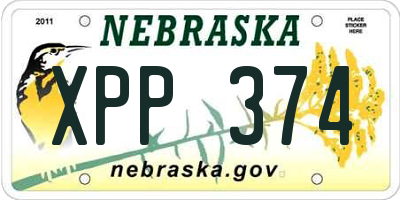 NE license plate XPP374