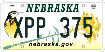 NE license plate XPP375