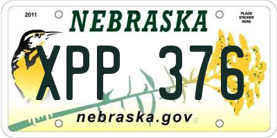 NE license plate XPP376